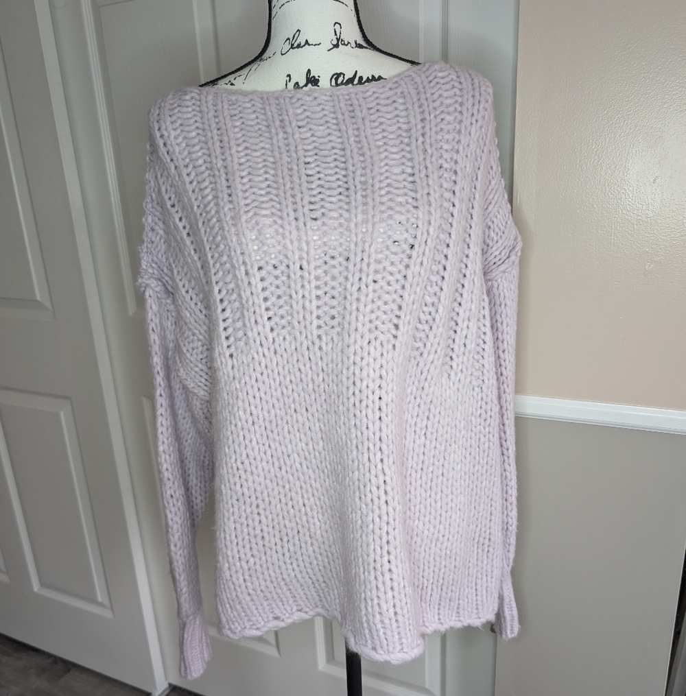 Free People Cozy Lavender Knit Sweater